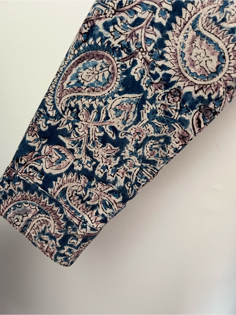 Pure Jill Floral Paisley Maxi Dress Blue Pink Organic Cotton Button Front M NEW - Picture 8 of 16